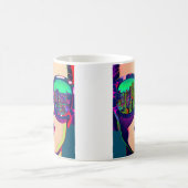 サングラスカラフルシティ・リフレクションのアートウーマン コーヒーマグカップ (中央)