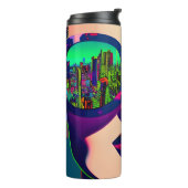 サングラスカラフルシティ・リフレクションのアートウーマン タンブラー (回転左)