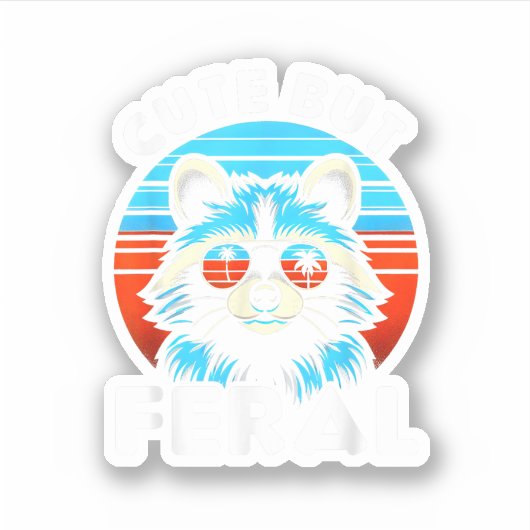 サングラスカラフル付きルーン シール (正面)