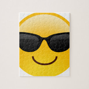 サングラスクールなEmojiが付いている微笑の顔 ジグソーパズル