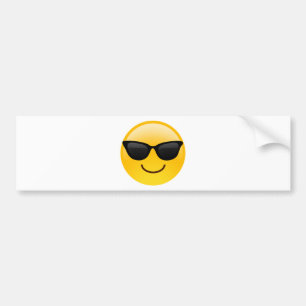 サングラスクールなEmojiが付いている微笑の顔 バンパーステッカー