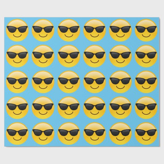 サングラスクールなEmojiが付いている微笑の顔 ラッピングペーパー (フラット)