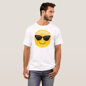 サングラスクールなEmojiが付いている微笑の顔 Tシャツ (正面フル)