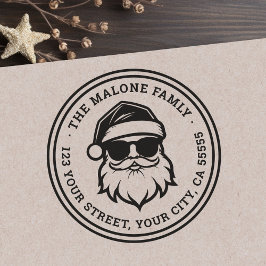 サングラスクールにサンタを入れるクリスマス差出人住所 ラバースタンプ