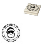 サングラスクールにサンタを入れるクリスマス差出人住所 ラバースタンプ (押印)