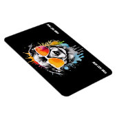 サングラスクールをかけている可愛い犬 マグネット (右側)