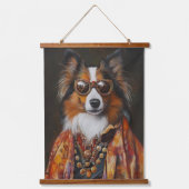 サングラスクールシェットランドシェプドッグ | シェットランド・ シープドッグ 吊り下げ型タペストリー (正面)