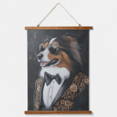 サングラスクールシェットランドシェプドッグ | シェットランド・ シープドッグ 吊り下げ型タペストリー (正面3)