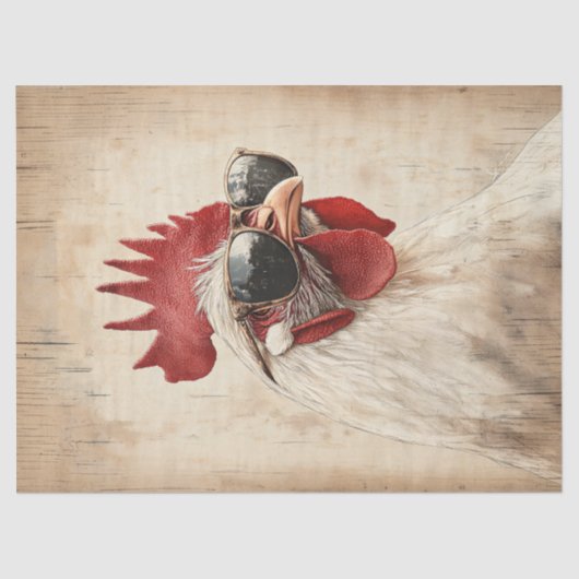 サングラスクールデコページの鶏 薄葉紙 (正面)