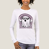 サングラスクールハロウィーンヴィンテージレトロ付き幽霊 トライブレンドＴシャツ (正面)