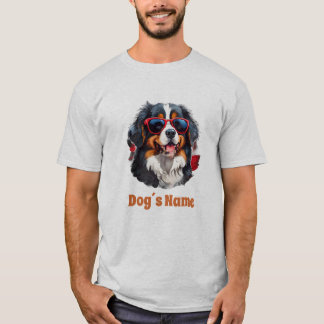 サングラスクール付きベルネーズマウンテンドッグ Tシャツ