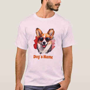 サングラスクール付きペンブロークウェルシュコーギー Tシャツ