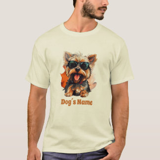 サングラスクール付きヨークシャーのテリア Tシャツ