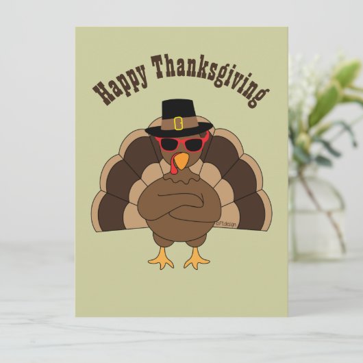 サングラスクール感謝祭招待状付きトルコ 招待状 (スタンド正面)