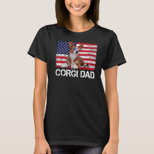サングラスコルギパパ国旗アメリカンウサドッグ Tシャツ