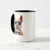 サングラスコンボマグカップで犬, 15オンス マグカップ (正面左)