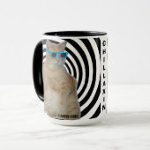 サングラスコーヒーとチラキシンの太いマンクス猫 マグカップ (正面左)