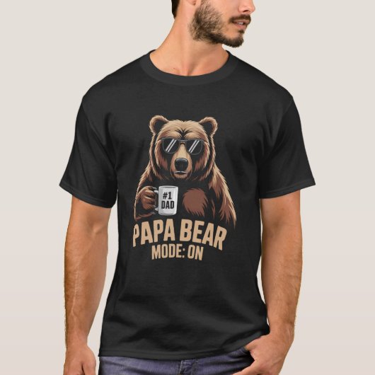 サングラスコーヒーベア パパベアモードオン Tシャツ (正面)