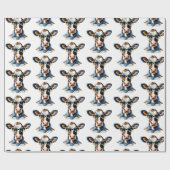 サングラススタイリッシュとペイズリースカーフの牛 ラッピングペーパー (フラット)