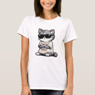 サングラススタイルのミニマリストクールキャット Tシャツ