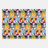 サングラススプラッシュ付き可愛いカラフルジラファ ラッピングペーパーシート (正面3)