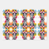 サングラススプラッシュ付き可愛いカラフルジラファ ラッピングペーパーシート (正面)