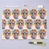 サングラススプラッシュ付き可愛いカラフルジラファ 薄葉紙 (クラフト)