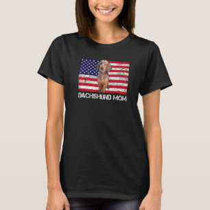 サングラスダシュント母の旗米国犬 Tシャツ
