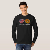 サングラスチェロキーアメリカ国旗の愛国的伝統 Tシャツ (正面フル)