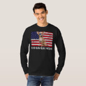 サングラスチワホアママ国旗アメリカ犬 Tシャツ (正面フル)