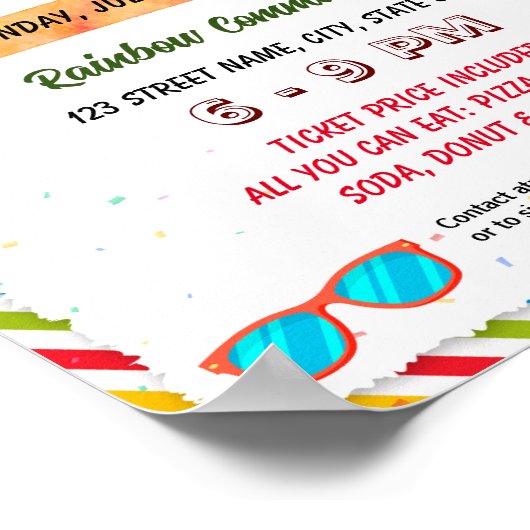 サングラスデイスクールイベントチラシのポスター ポスター (角)