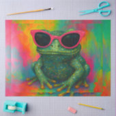 サングラスデコページ付きキラキラのカエル紙 薄葉紙 (クラフト)