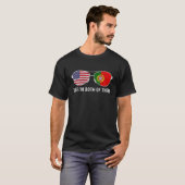 サングラスデザインポルトガル系アメリカ国旗の愛国心 Tシャツ (正面フル)