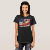 サングラスドイツ羊飼いママ国旗アメリカD Tシャツ (正面フル)