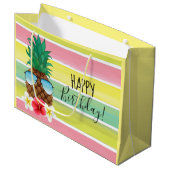 サングラスハッピーバースデー ラージペーパーバッグ (正面アングル)
