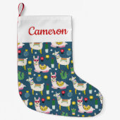 サングラスパターンのあなたの一流の|のラマを加えて下さい スモールクリスマスストッキング (正面)