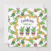 サングラスパターンのパイナップル 招待状 (正面)