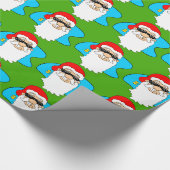 サングラスパターンのメリークリスマスのカッコいいサンタ ラッピングペーパー (角)