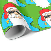 サングラスパターンのメリークリスマスのカッコいいサンタ ラッピングペーパー (ロールコーナー)