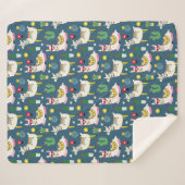 サングラスパターンのラマ シェルパブランケット (正面(横))