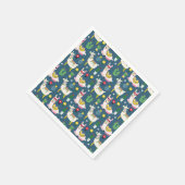 サングラスパターンのラマ スタンダードカクテルナプキン (角)