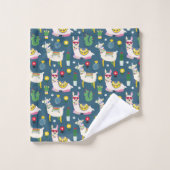 サングラスパターンのラマ バスタオルセット (ウォッシュタオル)