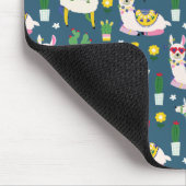 サングラスパターンのラマ マウスパッド (コーナー)