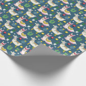 サングラスパターンのラマ ラッピングペーパー (角)