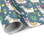 サングラスパターンのラマ ラッピングペーパー (ロールコーナー)