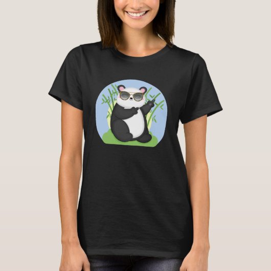 サングラスパンダパンボスパンダ踊り Tシャツ (正面)
