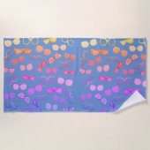サングラスファンキーパターン ビーチタオル (正面)