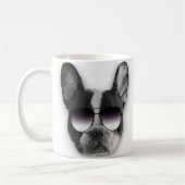 サングラスフランスのコーヒーマグでブルドッグ コーヒーマグカップ (左)