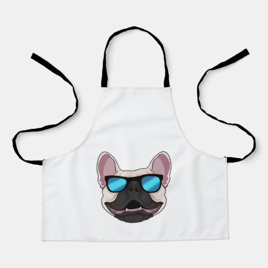 サングラスフランスの付きブルドッグ エプロン (正面)