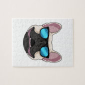 サングラスフランスの付きブルドッグ ジグソーパズル (横)